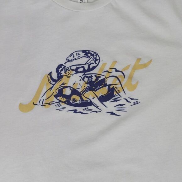 Gildan Men’s XL Mullet Snake in Water White T-Shirt Short Sleeve - Picture 3 of 4